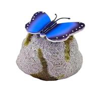 Garden Stones Outdoor - Light-Up Artificial Pebbles with Solar LED Butterfly,Garden Stepping Stones,for Yard Walkway Patio Lawn Indoor Outside Pond Landscape