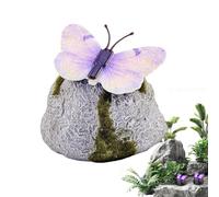 Garden Stones Outdoor,Solar LED Butterfly Light-Up Landscape Artificial Pebbles - Garden Stones Decorative,for Landscape Yard Walkway Patio Lawn Indoor Outside Pond