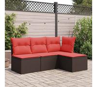 Garden Stool Brown Poly Rattan 55x55x37 cm Outdoor Woven Steel Frame Seat Plus