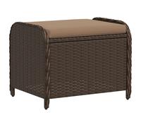 Garden Stool with Cushion Outdoor Seat Ottoman Cube Stool Poly Rattan vidaXL