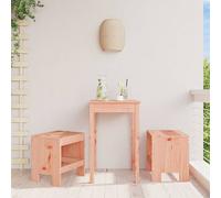 Garden stools 2pc solid Douglas wood natural 40x36x45cm backless outdoor set x2