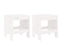Garden Stools Bar Stool Patio Wooden Chair 2 pcs White Solid Wood Pine vidaXL