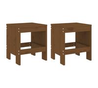 Garden Stools Bar Stool Wooden Chair 2 pcs Honey Brown Solid Wood Pine vidaXL