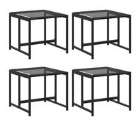 Garden Stools with Cushions Outdoor Ottoman Footstool 4 pcs Poly Rattan vidaXL