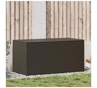 Garden Storage Box 100x50x50cm Brown PE Rattan w/ Steel Frame, Gas Lift w/ Liner