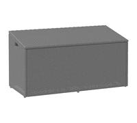 Garden Storage Box 110x50x58cm Black PE Rattan w/ Steel Frame & Gas Lift Outdoor