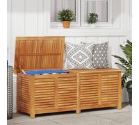 Garden storage box, 150x50x56cm solid acacia wood natural oil finish with liner