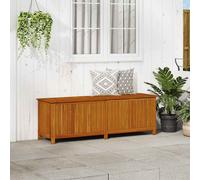 Garden Storage Box 175x50x58 cm Solid Acacia Wood Oil Finish Brown with zip bag