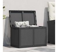 Garden storage box 180 L black PP rattan