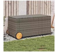 Garden Storage Box 190L Grey PE-rattan Powdercoated Steel Waterproof 107x55x50cm