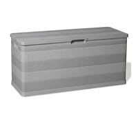 vidaXL Garden Storage Box 280 L Light Grey Outdoor Cushion Chest Utility Shed