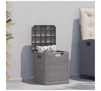 Garden Storage Box 90L Brown Wood-Texture Plastic 42.5x44x50cm Outdoor Lockable
