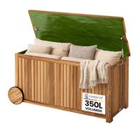Garden Storage Box Acacia with Wheels