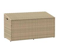 Garden storage box Beige 110x50x58cm PE Rattan Resin with Gas Spring & Water Bag