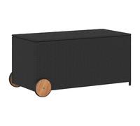 vidaXL Garden Storage Box Poly Rattan Brown 100cm Chest Blanket Box Bench