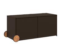 vidaXL Garden Storage Box with Wheels Black 283L Poly Rattan