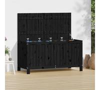 Garden Storage Box Black 121X55X64 Cm Solid Wood Pine