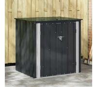 Garden Storage Box Steel Black 101.5x82x100cm Lockable Weatherproof w/Deadbolt.