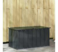 Garden Storage Box Black Steel 101x56.5x50cm Lockable Outdoor Large Secure Chest