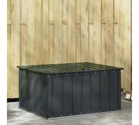 Garden Storage Box Black Steel 101x82x50 cm Lockable Outdoor Bench Chest Durable