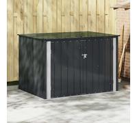 Garden Storage Box Black Steel 151.5x107x100cm Lockable Weatherproof EasyLiftLid