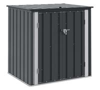 Garden Storage Box Black Steel Outdoor Solution Lockable Modern Unit vidaXL
