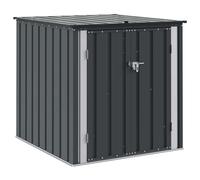 Garden Storage Box Black Steel Outdoor Solution Lockable Modern Unit vidaXL