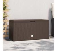 Garden Storage Box Brown 114x47x60cm Polypropylene 290L Lockable Chest for Patio