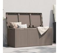 Garden Storage Box Brown 270L Polypropylene Wood-Look 118.5x44.5x51cm WeatherRes