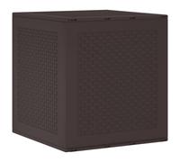 Garden Storage Box Brown 55x53x57cm Polypropylene Outdoor Durable UVproof Large