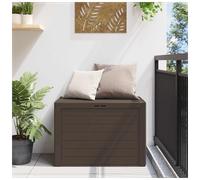 Garden Storage Box Brown Polypropylene 78x44x55 cm 190L Lockable Chest Outdoors