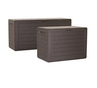 Garden Storage Box Deck Chest 190L 280L Wood Structure Lockable Patio Balcony HQ