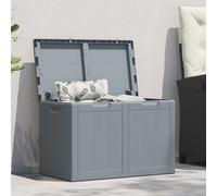 Garden Storage Box Grey 100% PP Rattan Look 43x44x51cm Weatherproof 90L Outdoor