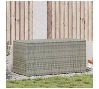 Garden Storage Box Grey 100x50x50cm Poly Rattan Chest with Gas-Lift, Liner 10kg