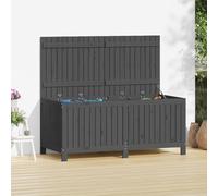 Garden Storage Box Grey 147x68x64cm Solid Pinewood With Gas-Lift Lid Outdoor Bin