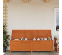 Garden Storage Box Light Brown Solid Fir Wood 198.5x50x56.5cm Outdoor CushionBox
