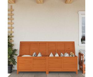Garden Storage Box Light Brown Solid Fir Wood 198.5x50x56.5cm Outdoor CushionBox
