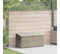 Garden Storage Box, Light Grey, 110 x 50 x 58 cm, Poly Rattan with Waterproof Inner Bag, Robust Steel Frame, Weatherproof, UV-Resistant, Spacious for Garden, Balcony, Patio Storage Space