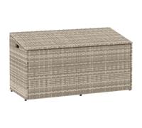 Garden Storage Box Light Grey 110x50x58cm PE Rattan Powder-Coated Steel Gaslift