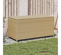 Garden Storage Box Mix Beige 100x50x50cm PE Rattan w/ Steel Frame & Bag UV-proof