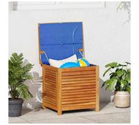 Garden Storage Box Natural Acacia Wood 60x50x56cm Water-Resistant Bag Large Lid