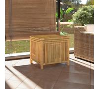 Garden Storage Box Natural Bamboo 60x52x55cm PE Zipped Liner Ventilated BenchBox