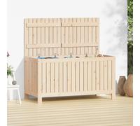 Garden Storage Box Natural Pine Solid Pinewood 121x55x64 cm Outdoor Chest Large