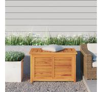 Garden Storage Box Natural Teak 90x50x58cm Solid Teak Outdoor Chest with Bag Lid