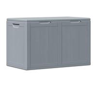 Vidaxl Garden Storage Box Grey Pp Rattan 90 L