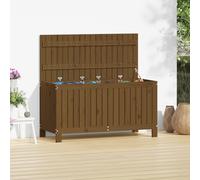Garden Storage Box Solid Pine Wood Honey Brown 115x49x60cm Rustic Hydraulic Lift
