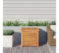 Garden Storage Box Solid Teak 60x50x58 cm Natural Teak Louvred Design Waterbased
