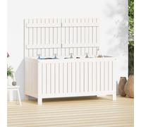 Garden Storage Box White 121X55X64 Cm Solid Wood Pine