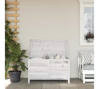 Garden Storage Box White Solid Fir Wood 99x49.5x58.5 cm Outdoor Cushion Chest XL