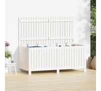 Garden Storage Box White Solid Pinewood 147x68x64 cm Outdoor Cushion Chest Large